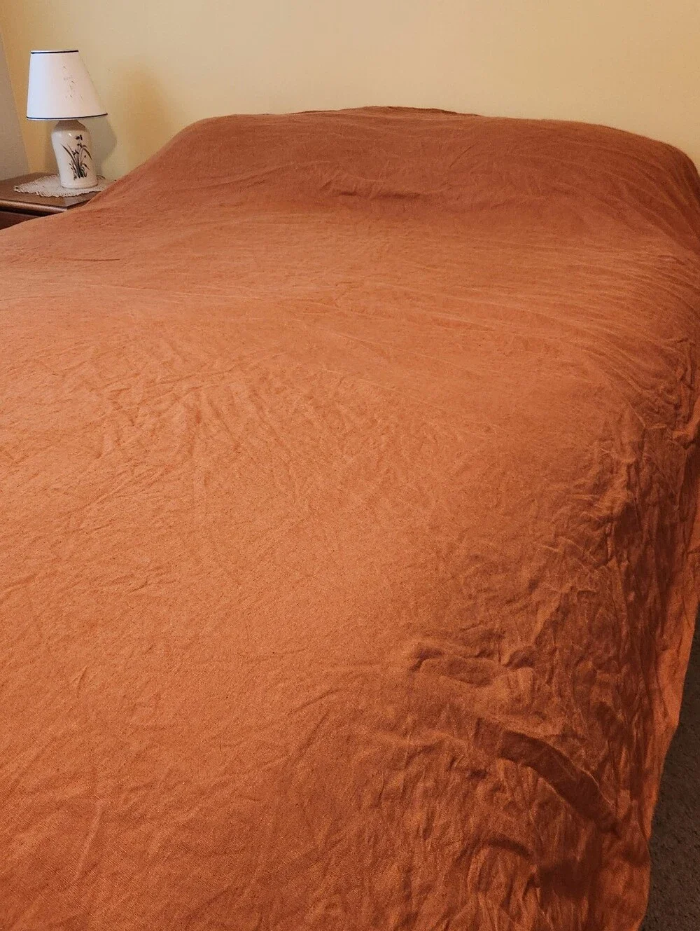 BED THREADS Duvet Cover King 100% Linen Copper 100 x 90 Home Bedding Reversible